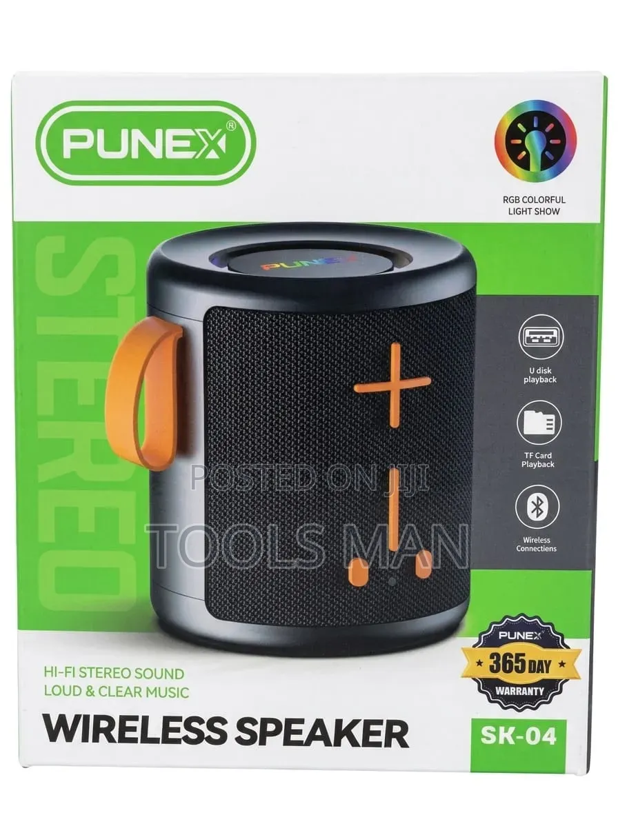 Punex Sk-04 Wireless Bluetooth Speaker With RGB Lights and Hi-Fi Sound