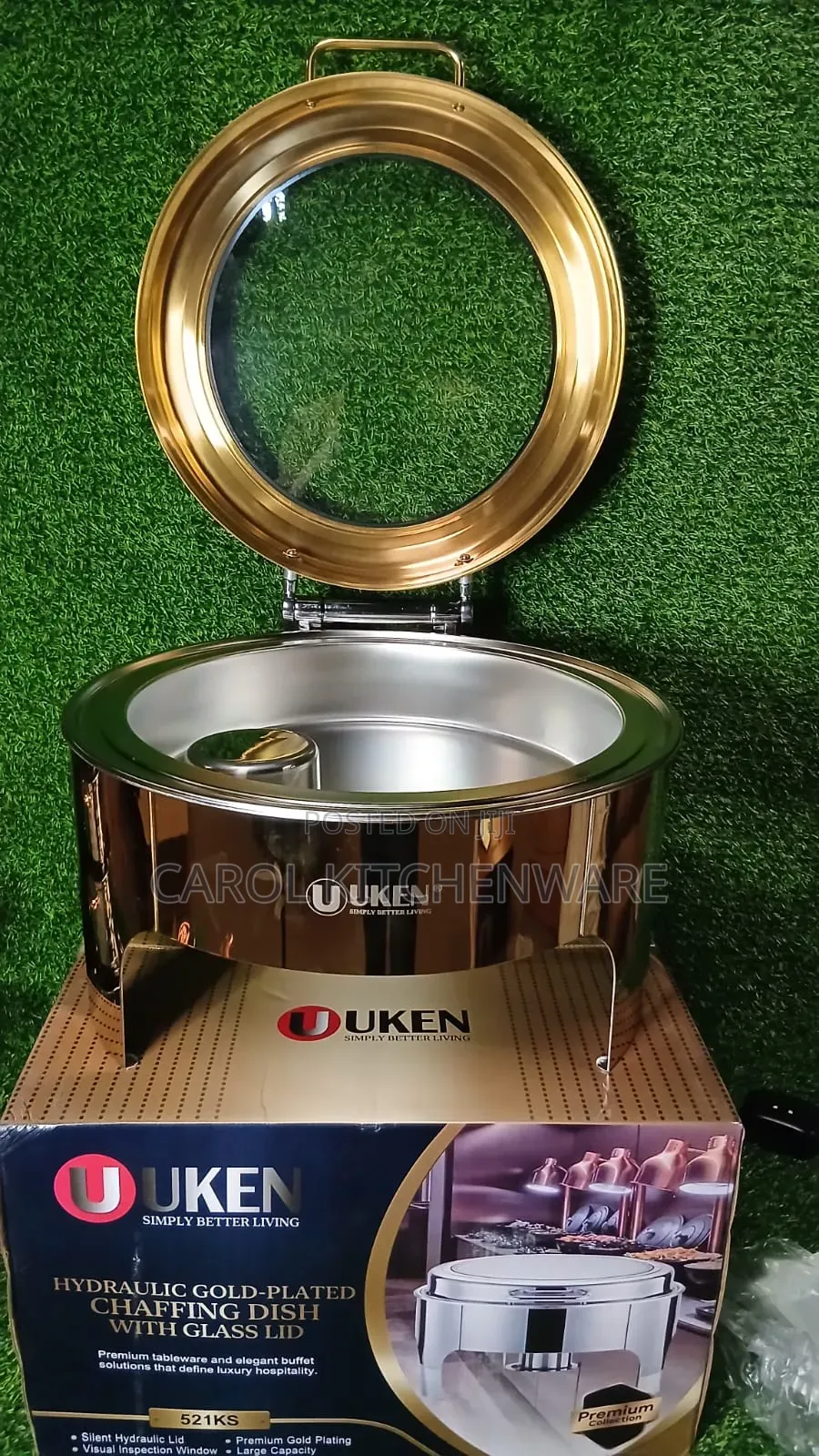 8 Ltr Roll Top Chaffing Dish With Glass Lid