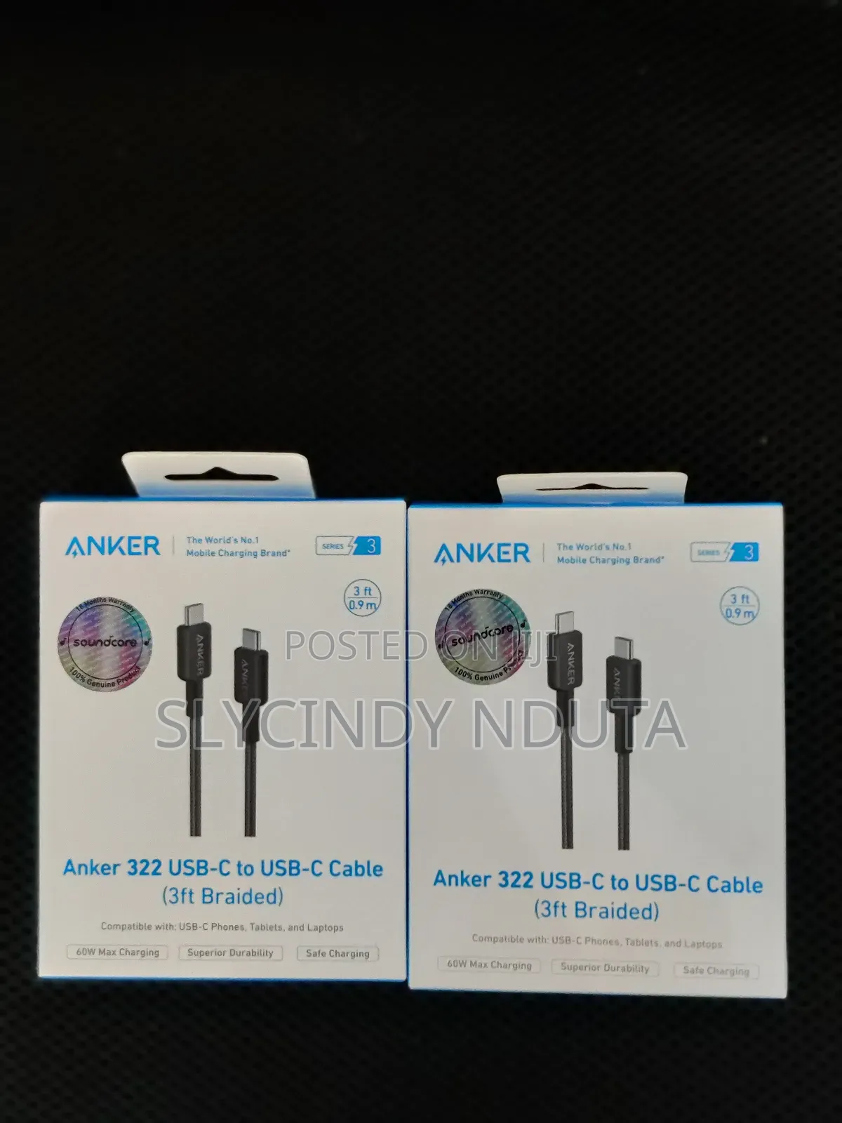 Anker 322 Usb-C to Usb-C 3ft Braided Cable