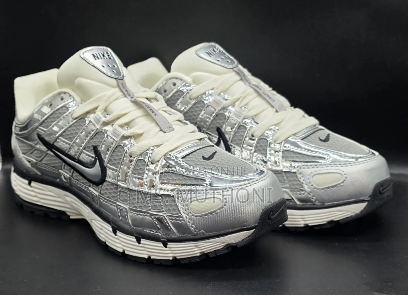 Metallic Silver Nike P-6000 Sneakers Size 38-45