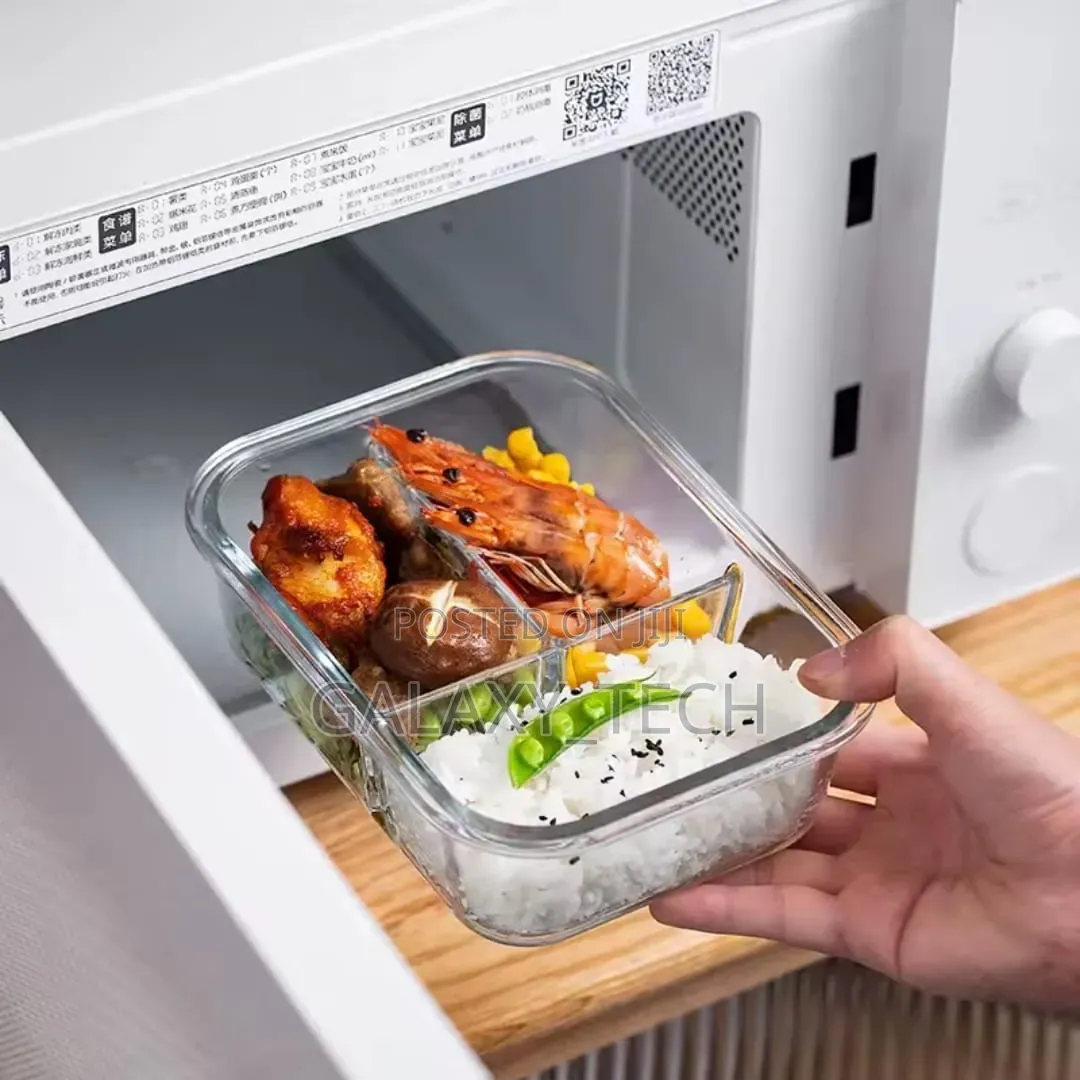 3 Grid High Borosilicate Glass Partitioned Lunchbox