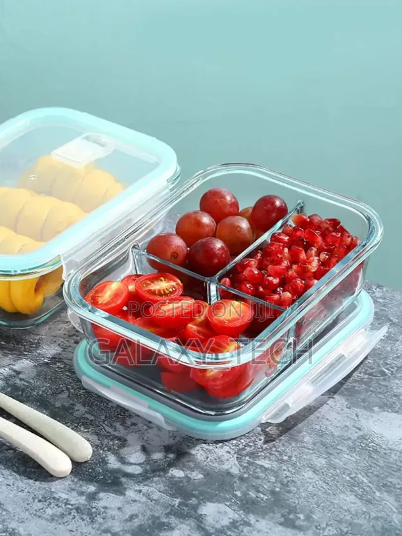3 Grid High Borosilicate Glass Partitioned Lunchbox