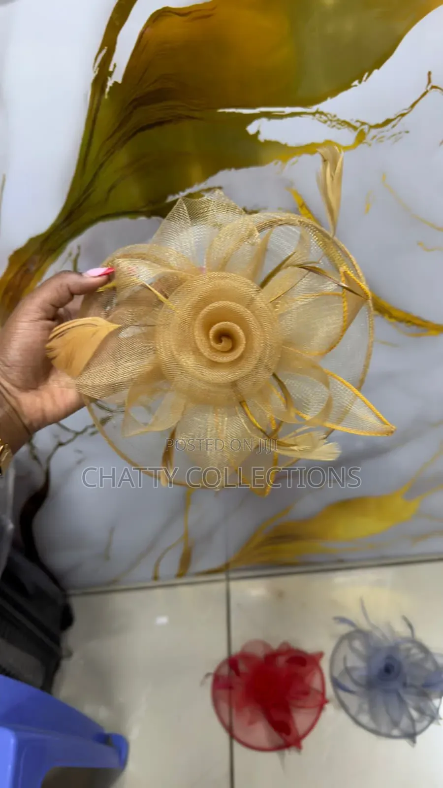 Gold  Big Elegant Ladies Fascinators /Head Piece