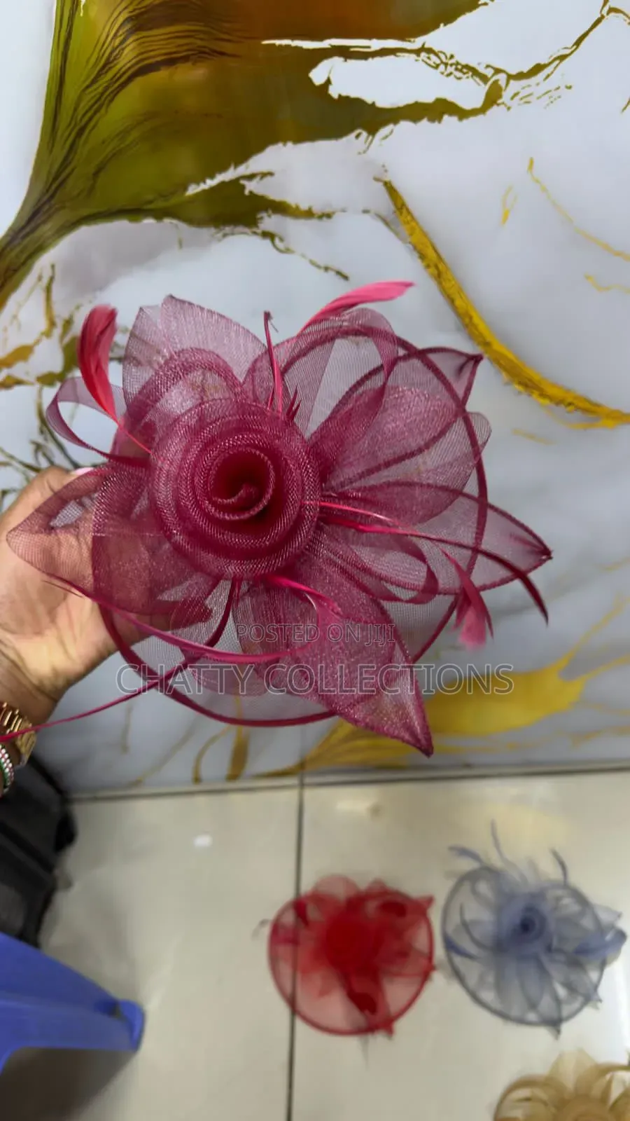 Maroon  Big Elegant Ladies Fascinators /Head Piece