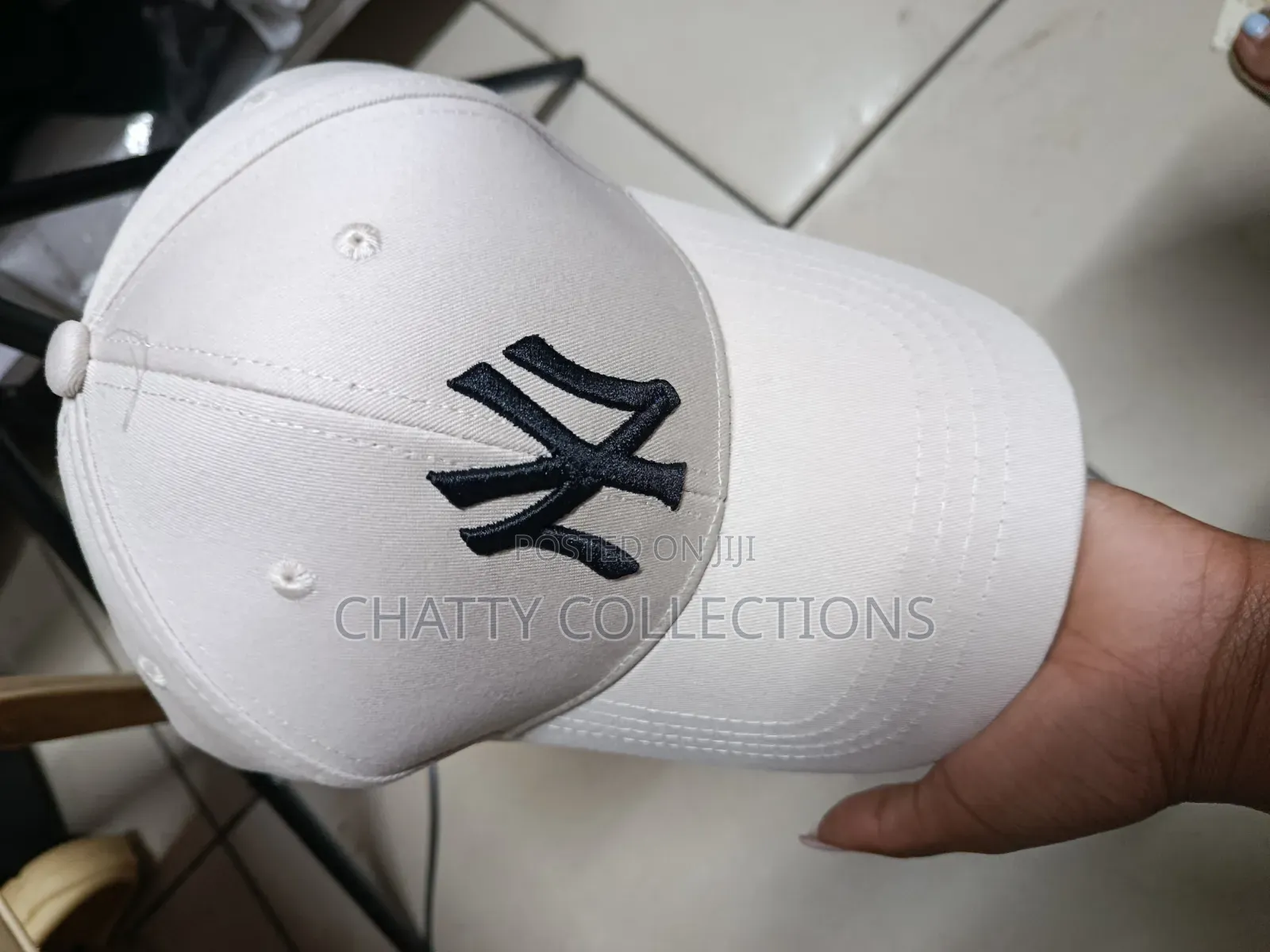 Beige and Black Unisex Ny Quality Baseball Hats