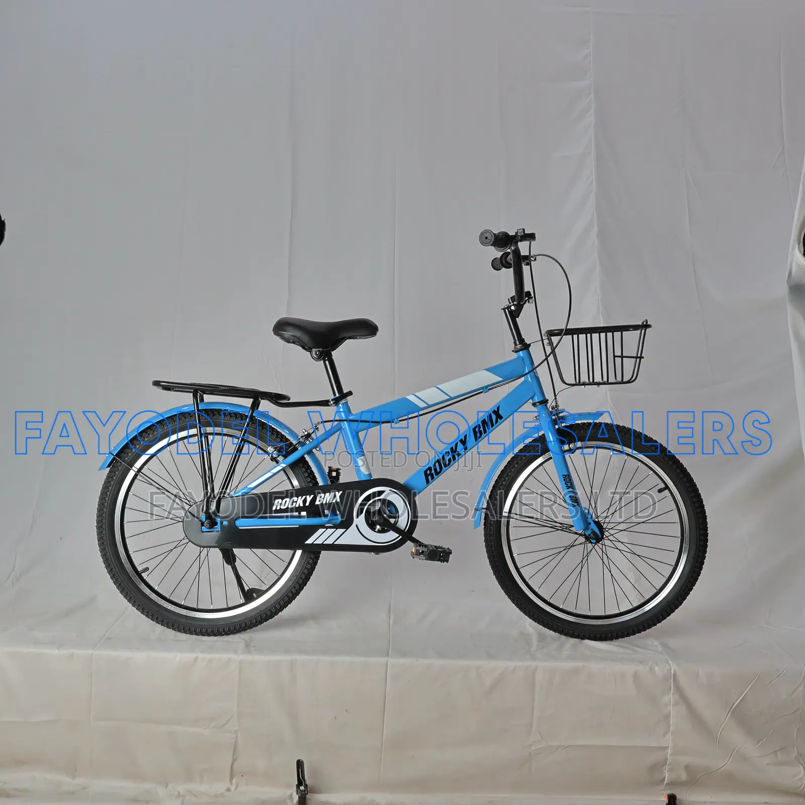 Rocky Bmx 20 Inch Kids Bicycle – Blue With Basket Rear Carrier
