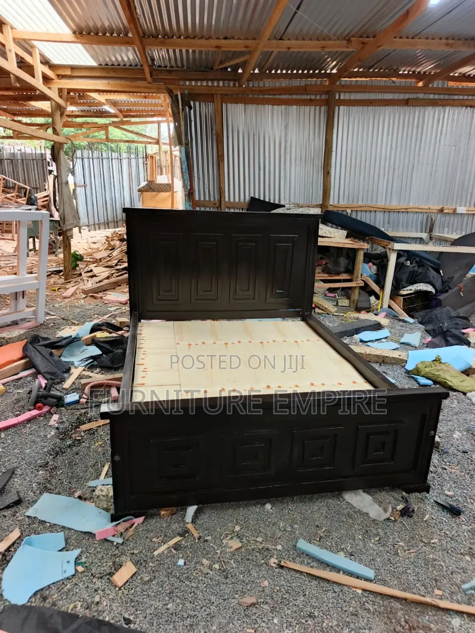 5x6 Solid Wood Black Bed