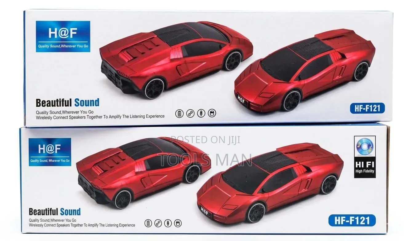 H F Hf-F121 Car Bluetooth Speaker - Hi-Fi Sound Red.