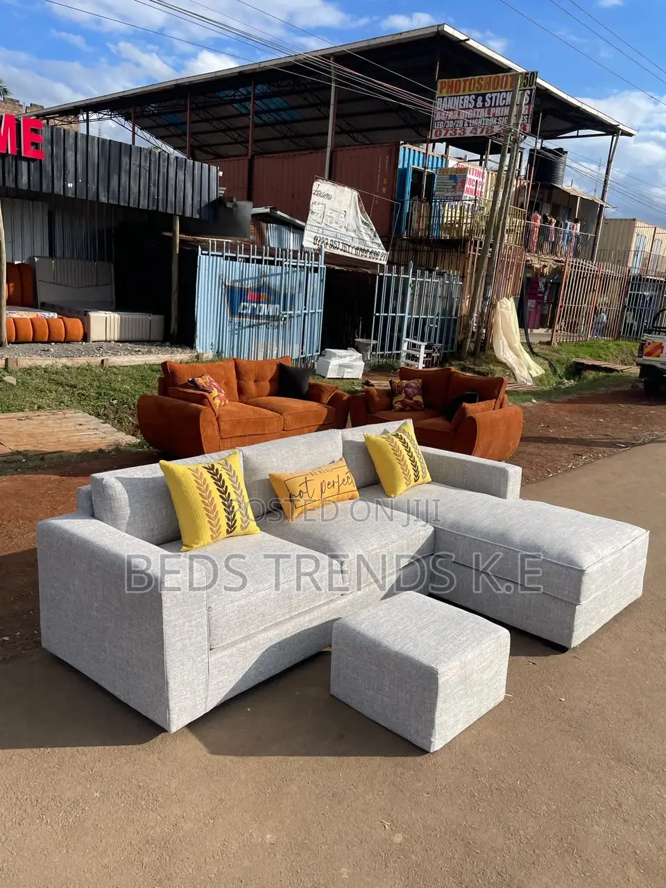 6 Seater L Seat Sofa With Footrest