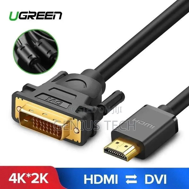 Ugreen Hdmi To Dvi Cable Male To Male Black 1m – Hd106 / Ug-30116