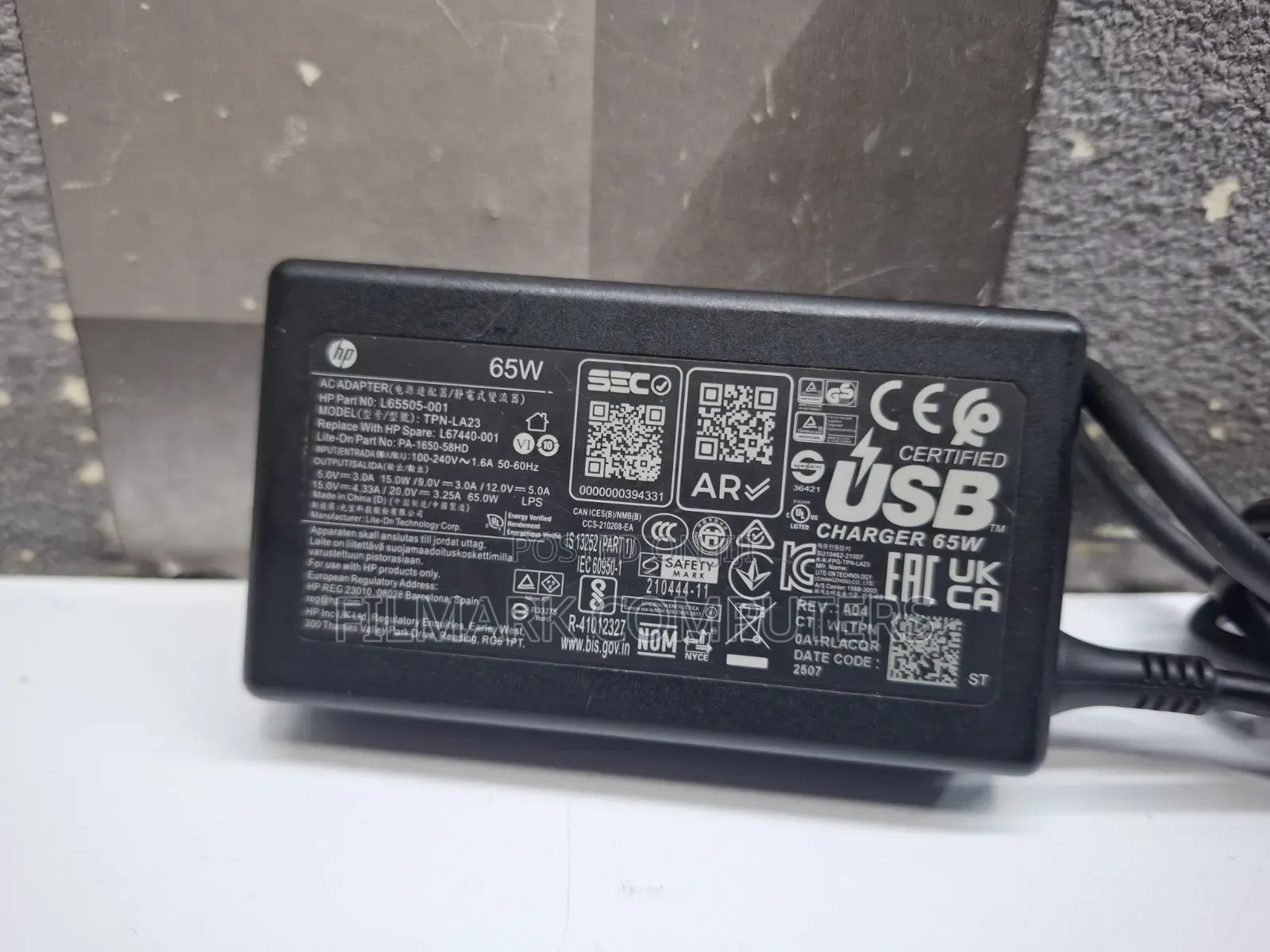 Ex Uk Original Hp Pa-1650-58hd 65w Usb-C Adapter ( Type C Charger)