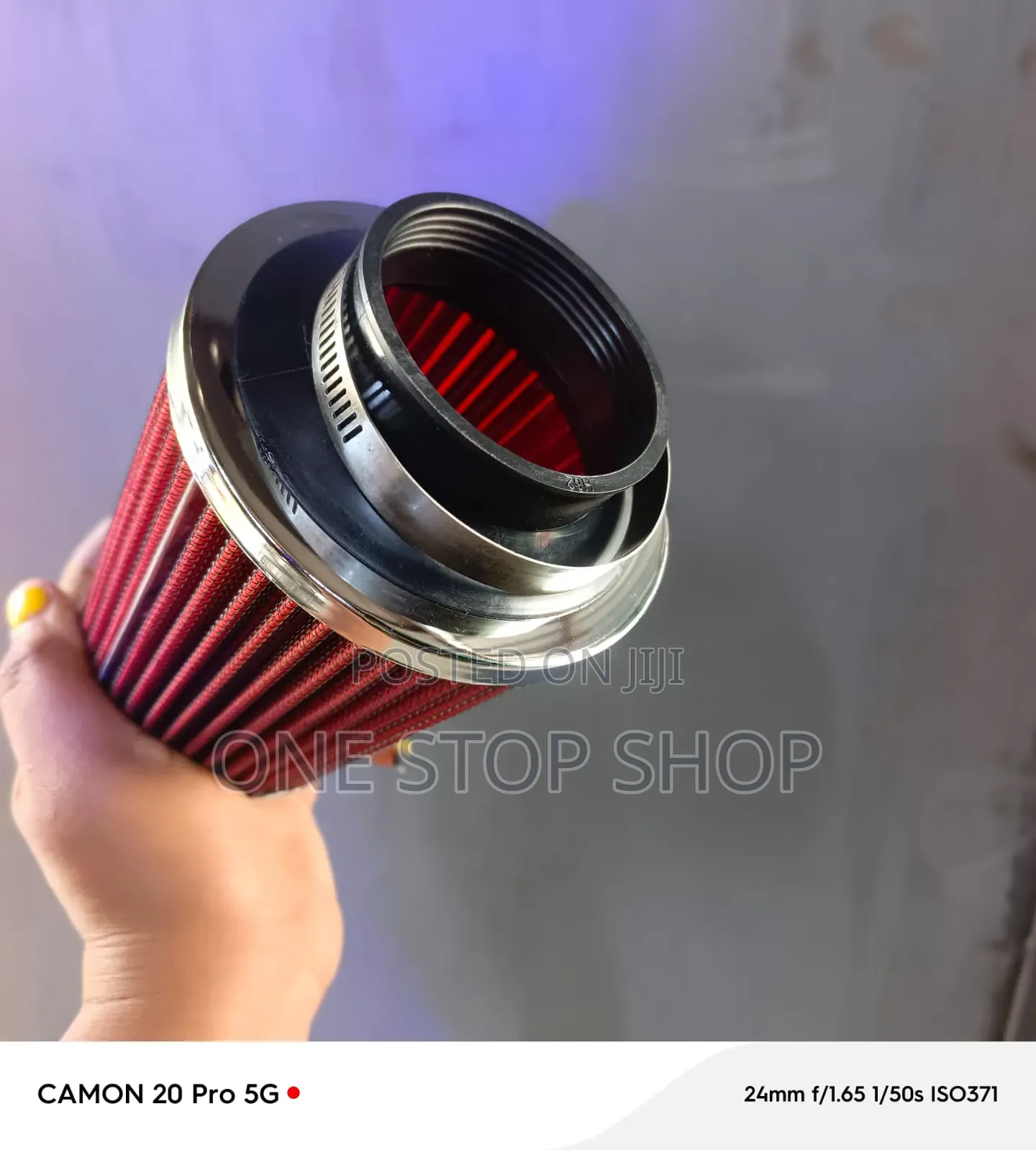 2.5" High Flow Cold Air Intake Cone Filter Withmetal Clamp4 Adjustment