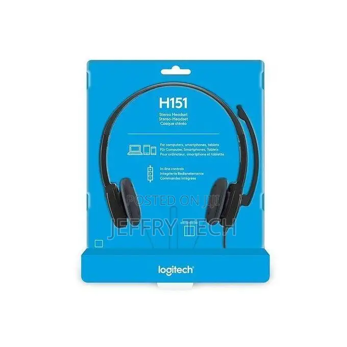 Logitech H151 Wired Headset, Analog Stereo Headphones With Rotating