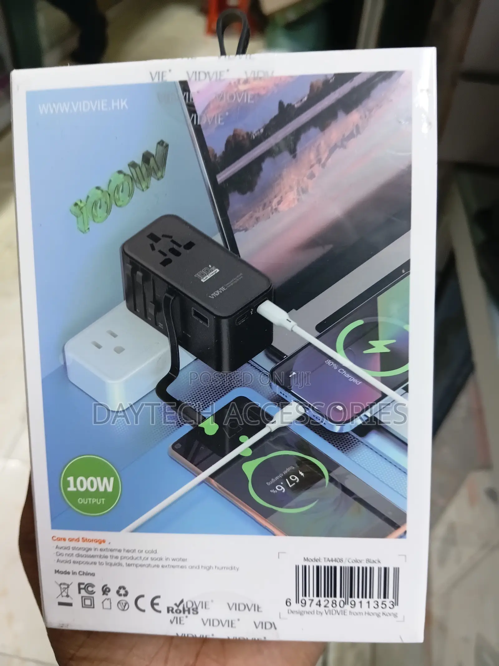 This Is a Vidvie Ta4408 100w Global Universal Travel Gan Charger.