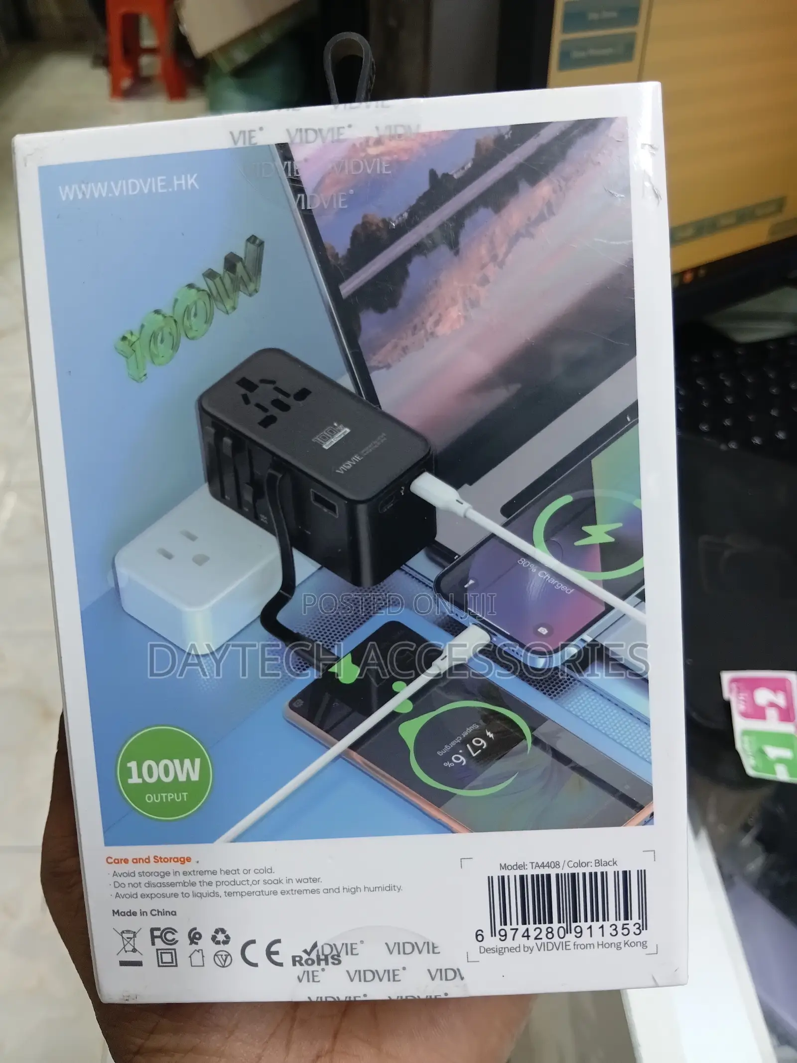 This Is a Vidvie Ta4408 100w Global Universal Travel Gan Charger.