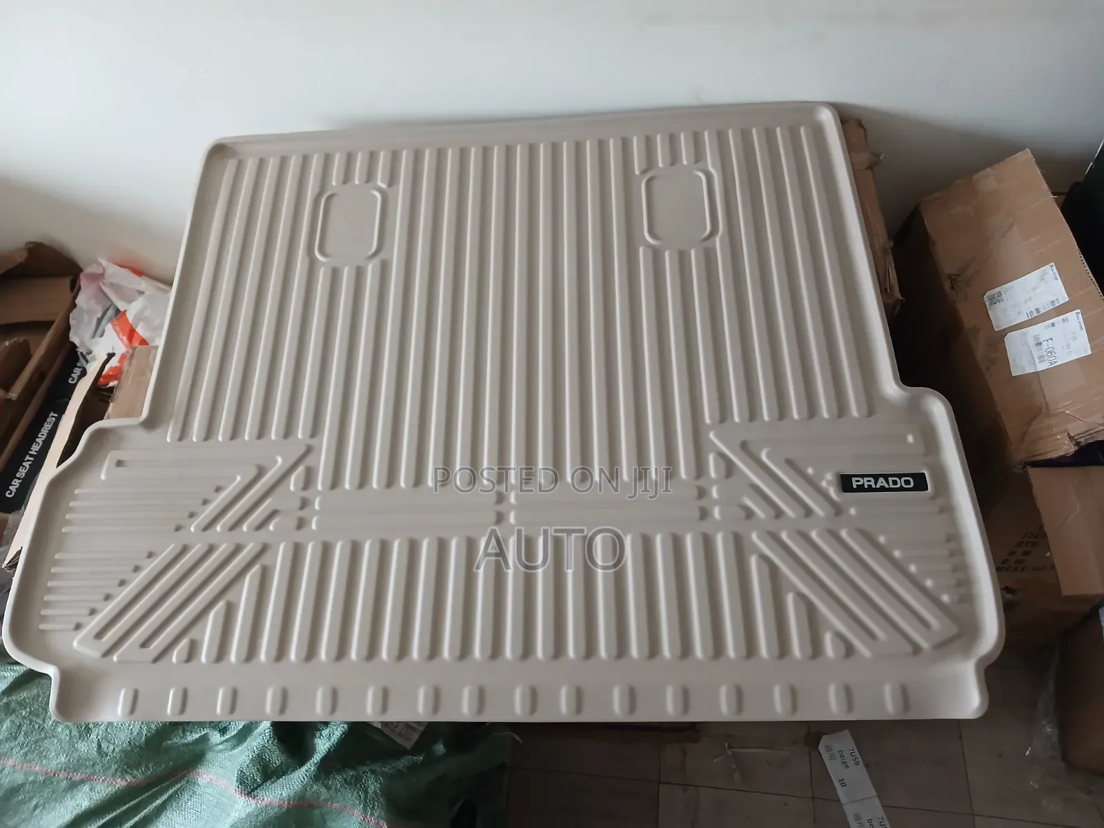 Beige Toyota Landcruiser Prado 150 Cargo Mat – 7 Seater Rear Trunk