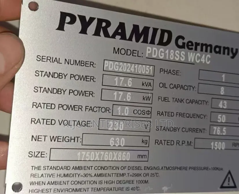 18kva Pyramid Germany Silent Diesel Generator – Heavy Duty