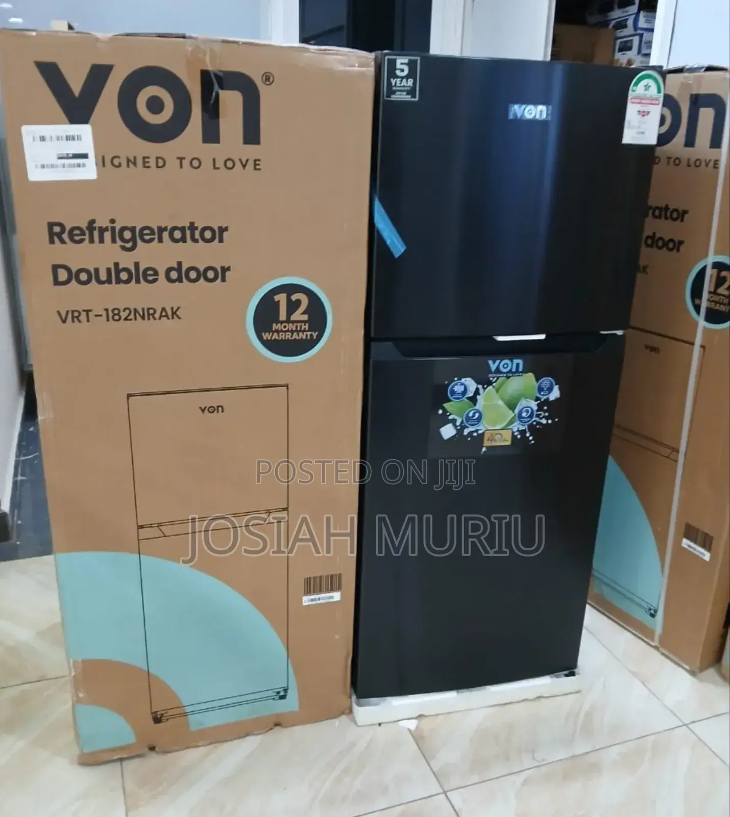 182 Litres No Frost Von Fridge TMF VRT - 182nrak ,Dark Refrigerator