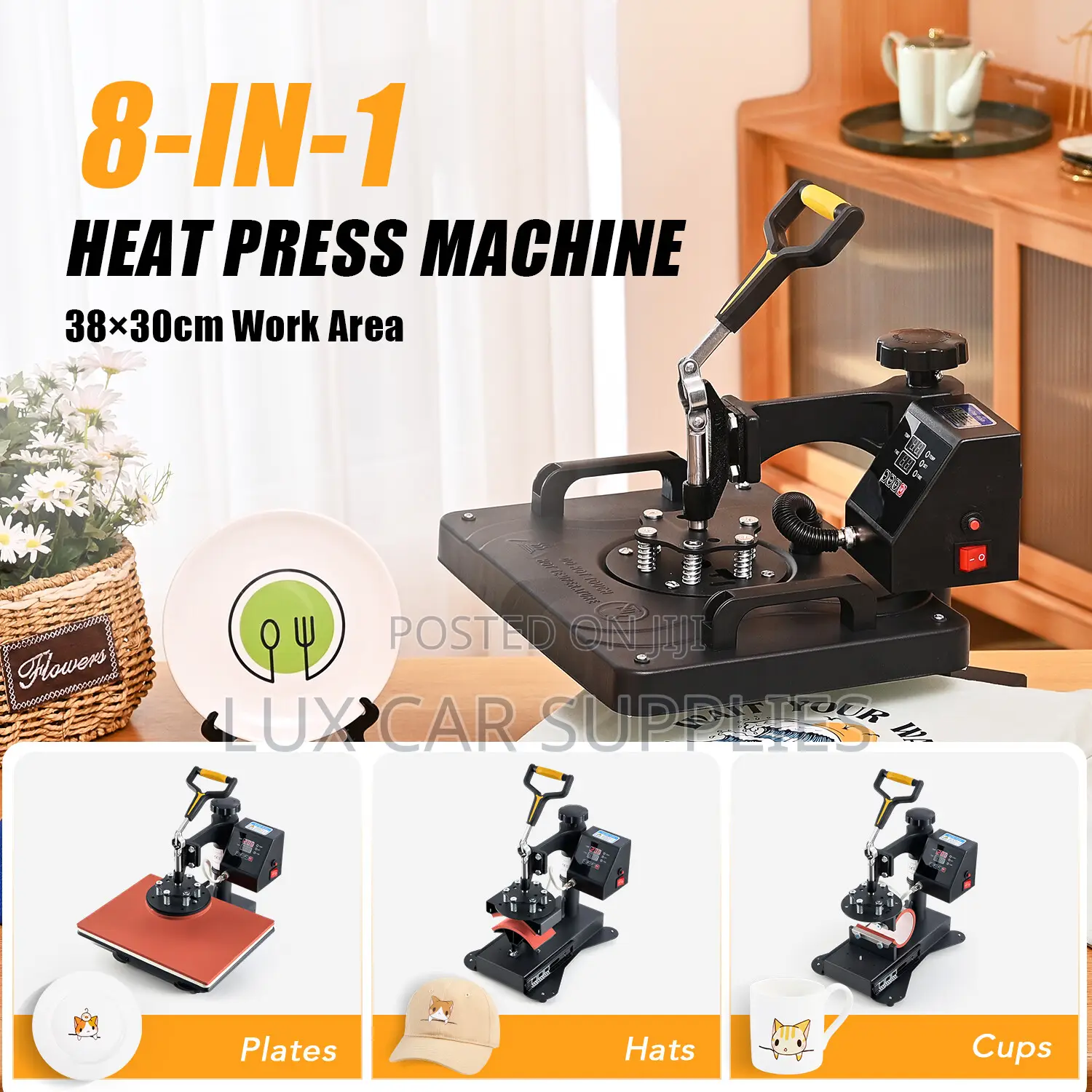 8 In1 Heat Press Machine Digital Transfer Sublimation Printer 30×38cm