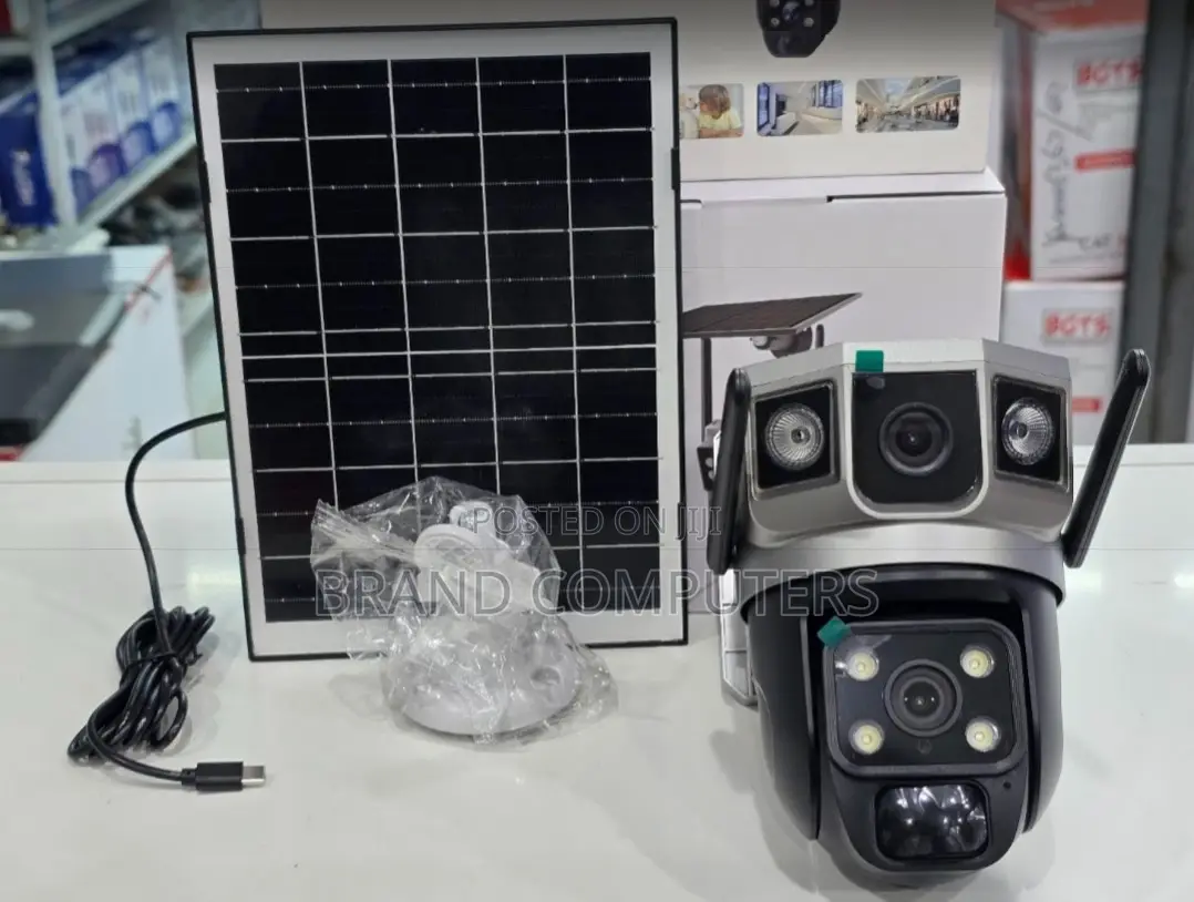 Dual Lens Solar Powered Wifi Connection PTZ Camera 360°