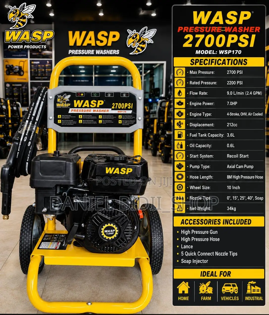 Wasp Australia Brand 2700 Psi Petrol Pressure Washer Only