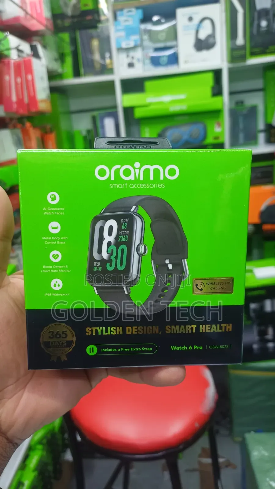 Oraimo Watch 6 Pro Full Touch Screen Smart Watch With Extra Strap