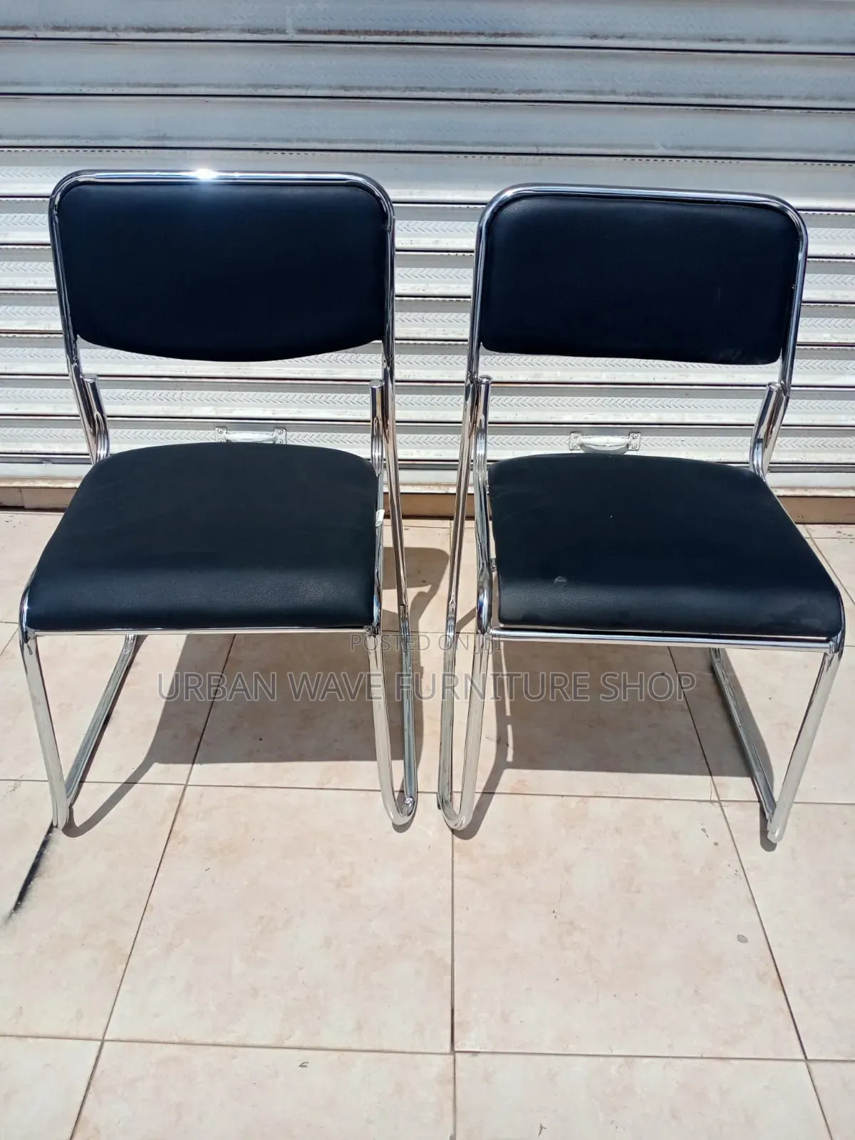 Black Padded Waiting Office Visitors Chair