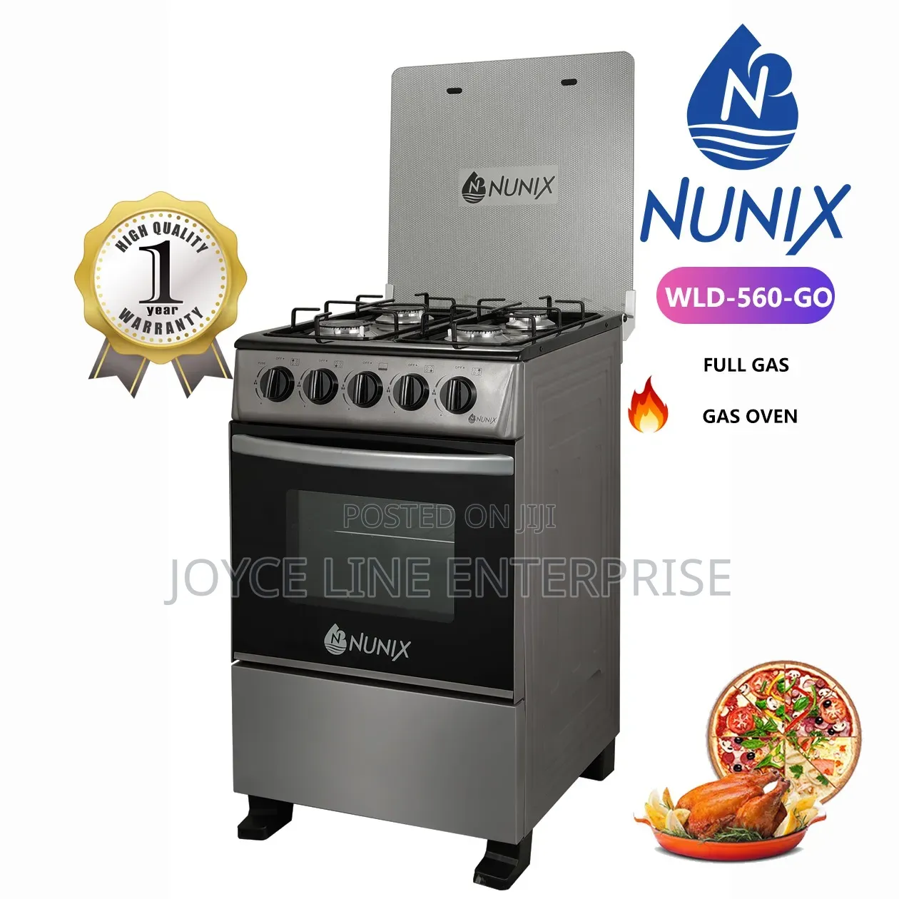New Model 50*55 Nunix Full Gas Standing Cooker