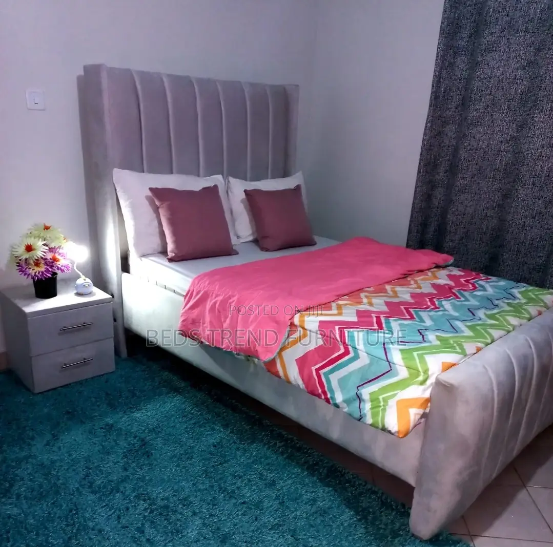 4 by 6 Chester Bed Modern Velvet Comfort