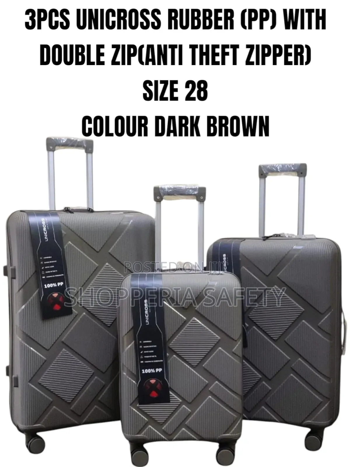 3pcs Unicross Rubber Suitcases