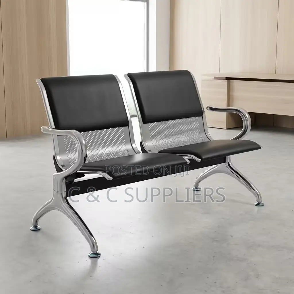 2-Seater Padded Office Waiting Bench
