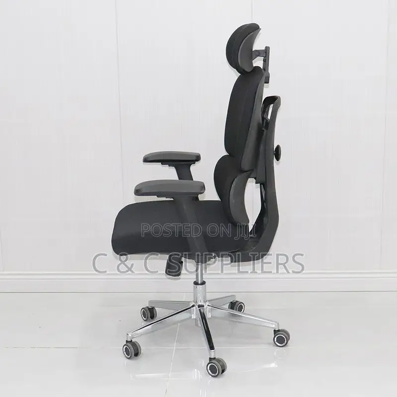 Black Fabric Orthopedic Office Chair
