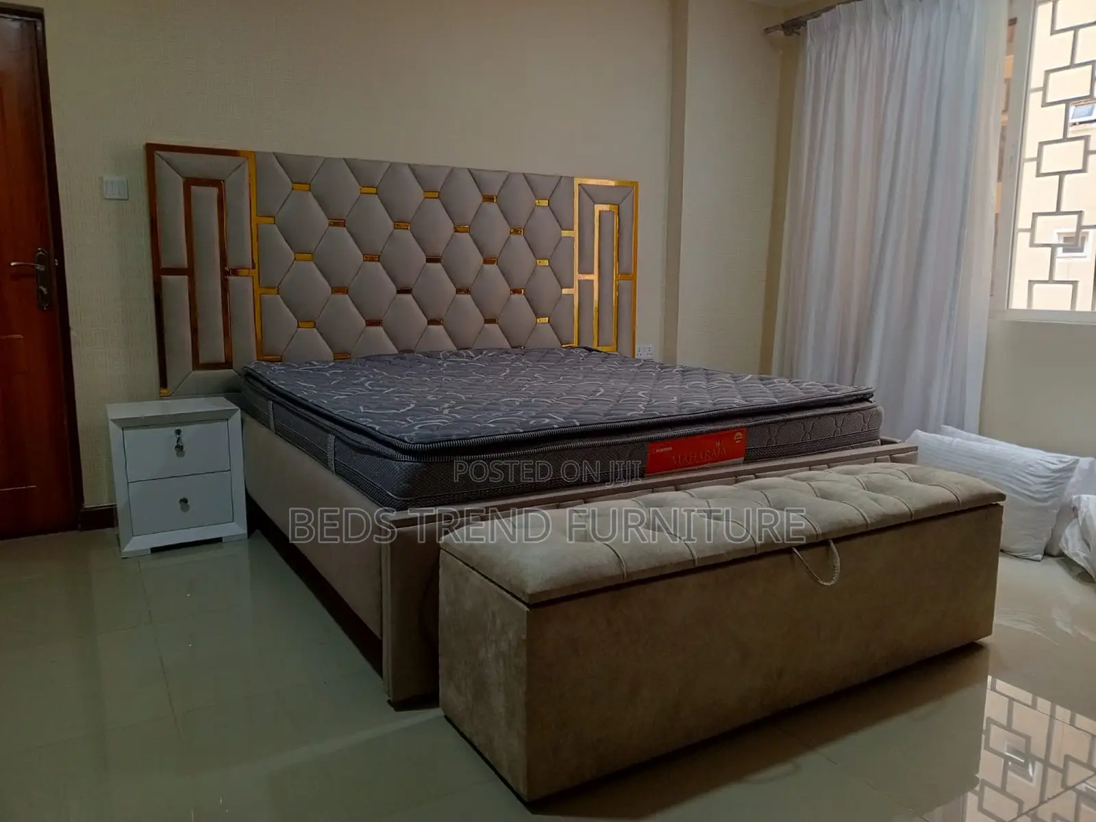 6 by 6 Chester Bed Tufted Headboard Luxury Frame
