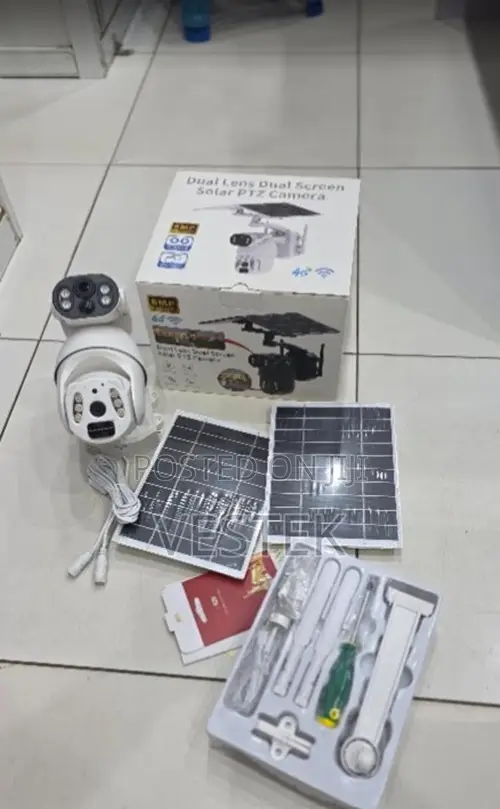Dual Lens 4g Solar Powered CCTV Camera With Ptz, Night Vision Ubox App