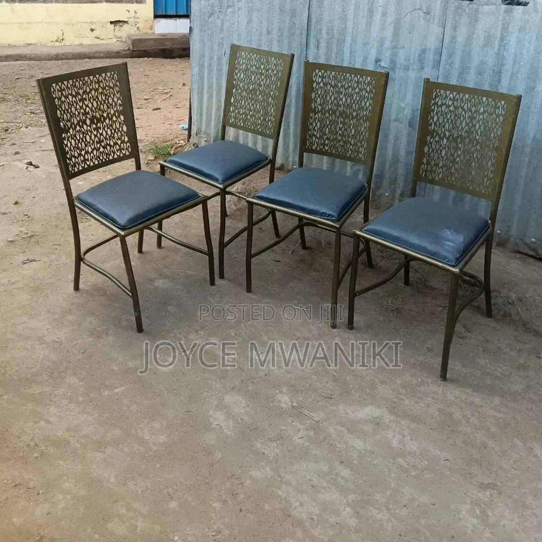 Restaurant Chairs With Antique Gold Coated Frame 
