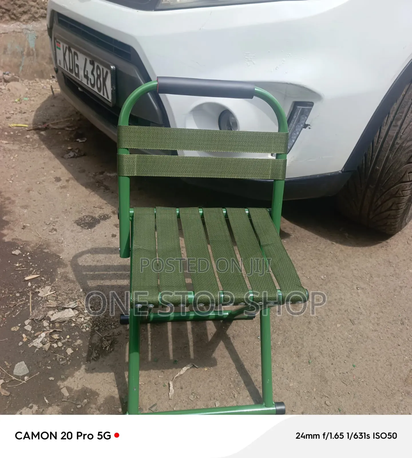 Jungle Green Foldable Industrial _Style Stool