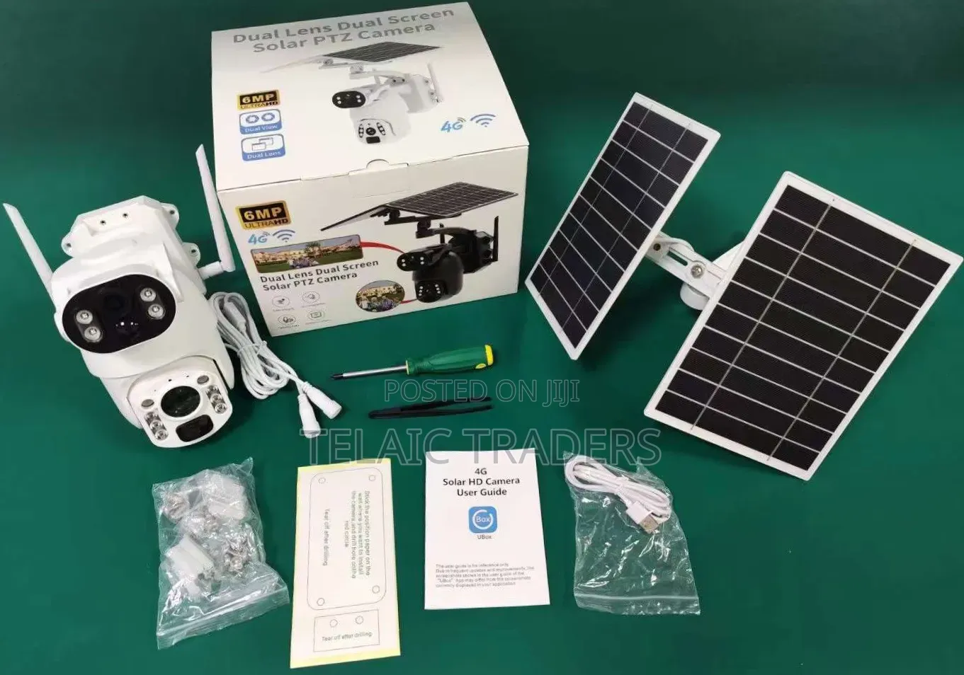 Ubox 6mp 4g Solar Camera – Dual Lens (White)