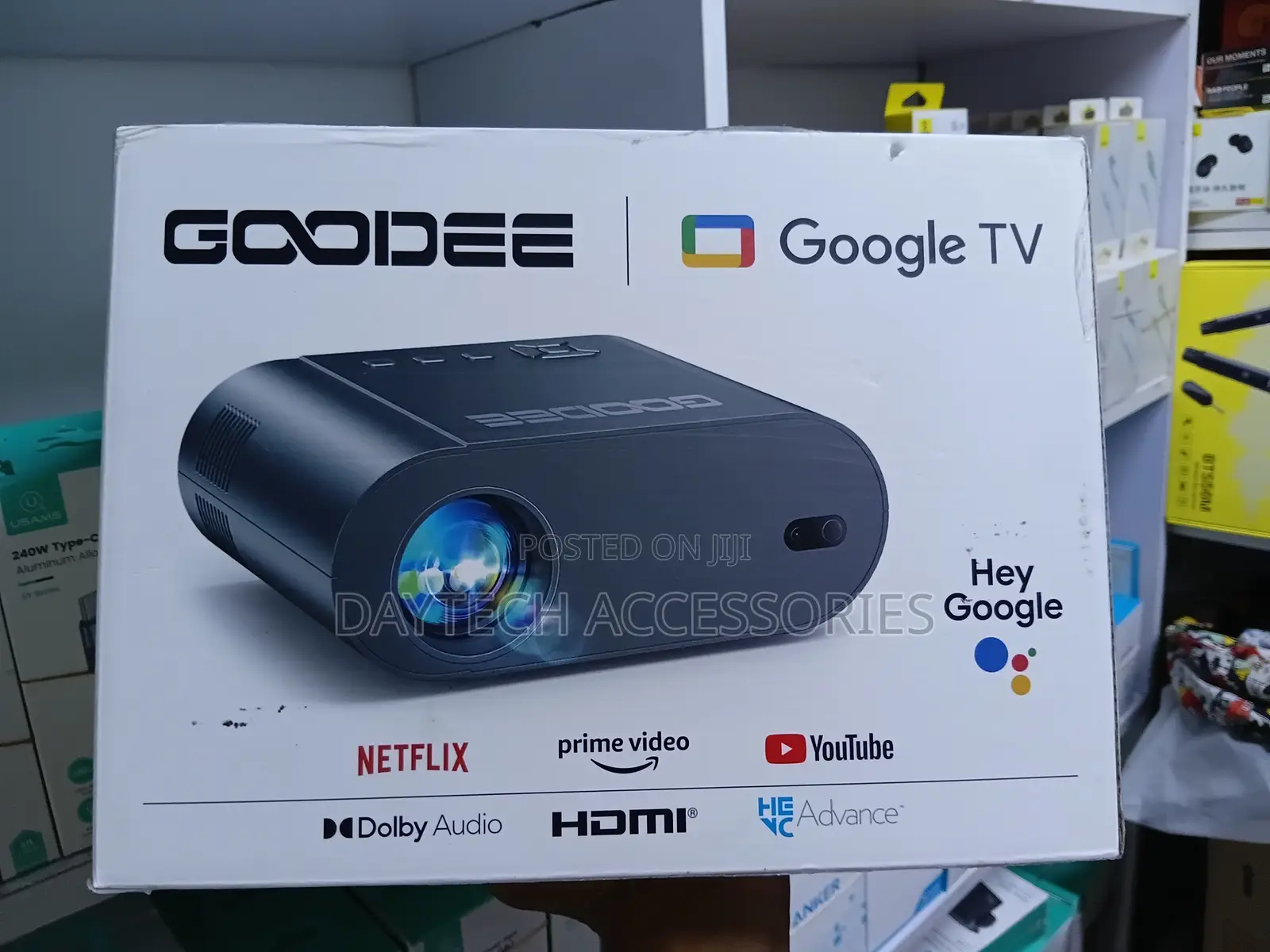 This Is a Goodee Gd500 Plus Smart Projector Featuring Google Tv