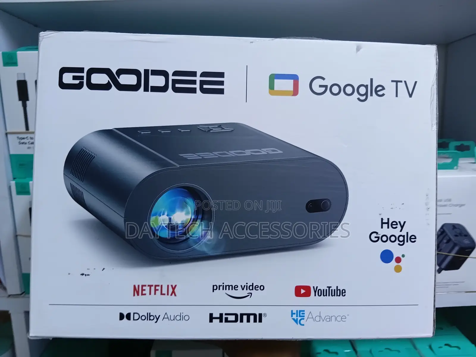 This Is a Goodee Gd500 Plus Smart Projector Featuring Google Tv
