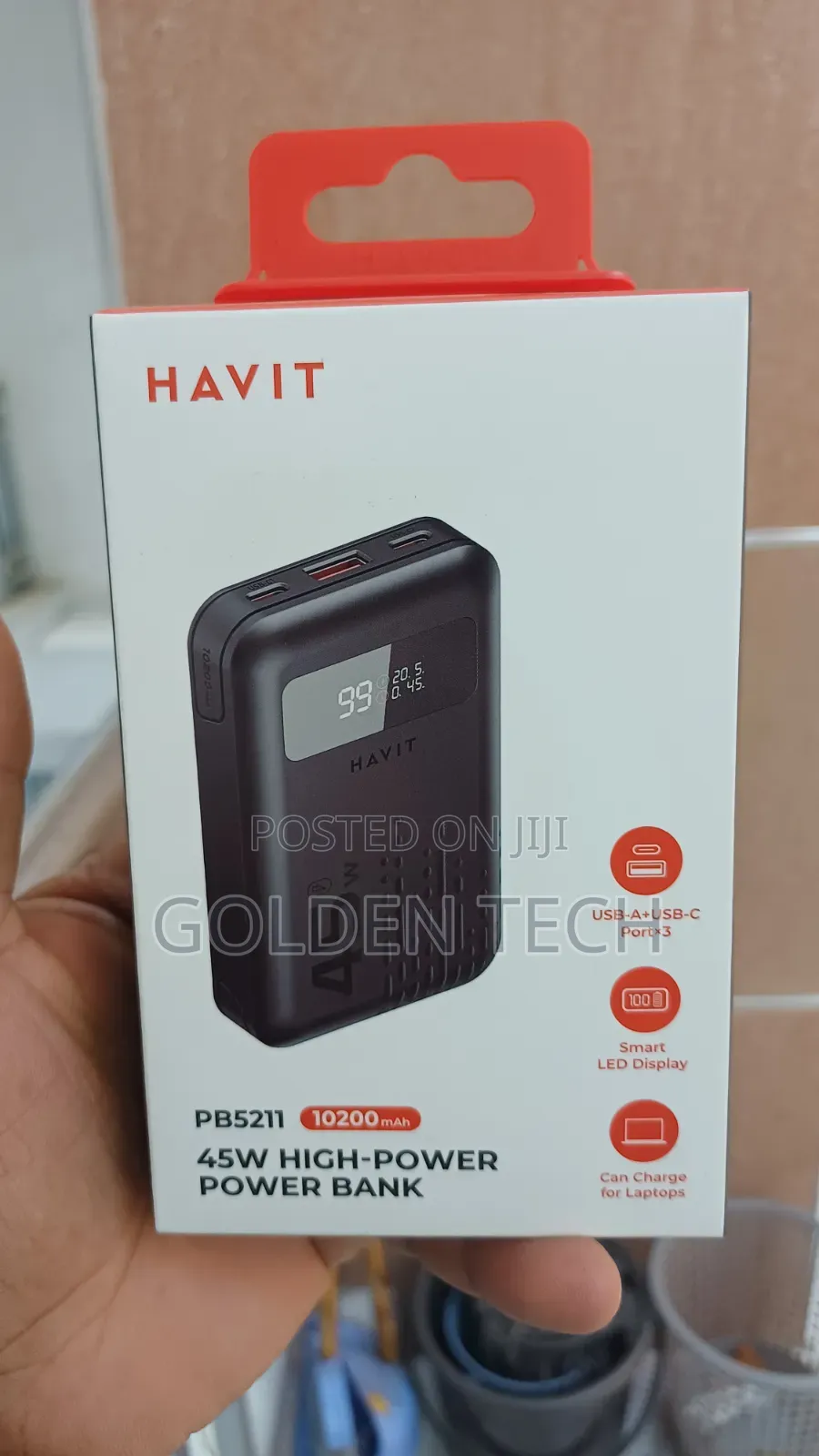 Havit Pb5211 45w Portable Power Bank for Laptop, Tablet Phone