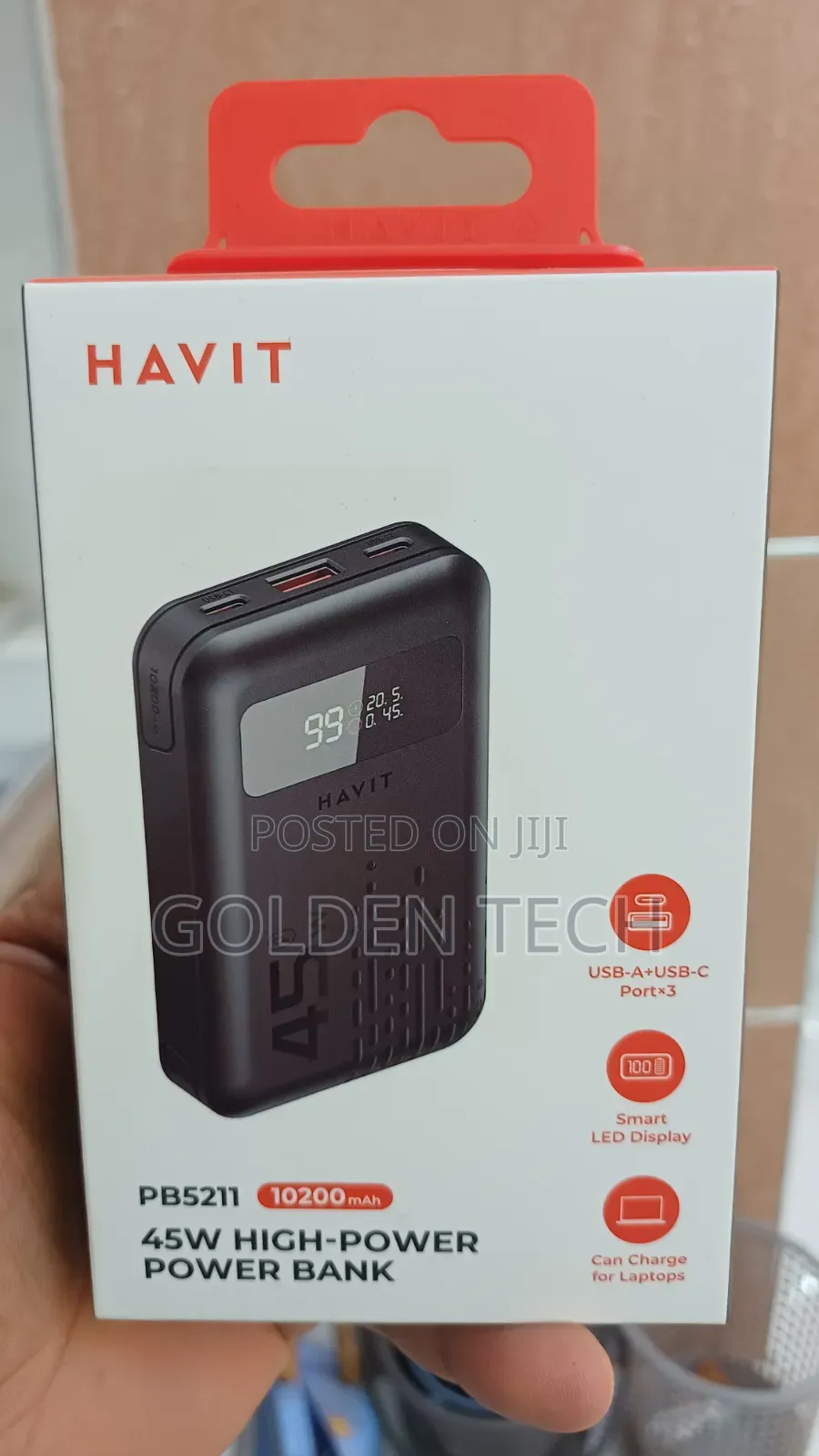 Havit Pb5211 45w Portable Power Bank for Laptop, Tablet Phone