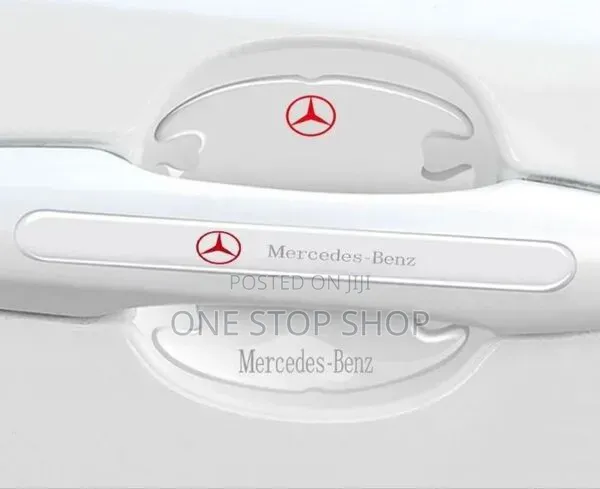 4 Mercedes Door Handle Curved Cup Protector Strips+4 Handle Long Strip