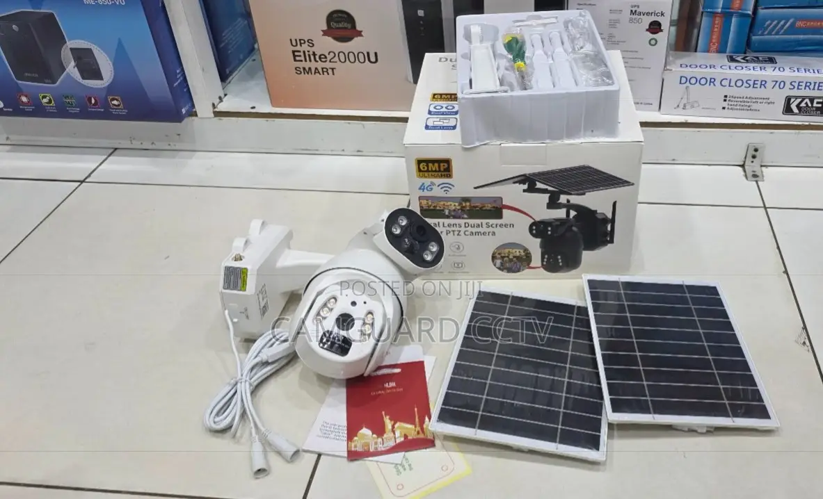 6mp 4g Solar Camera Dual Solar Panels,Color Night Vision Two-Way Audio