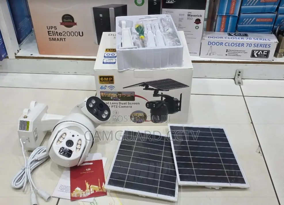 6mp 4g Sim Card Solar Camera – Dual Lens PTZ Camera With Ubox App
