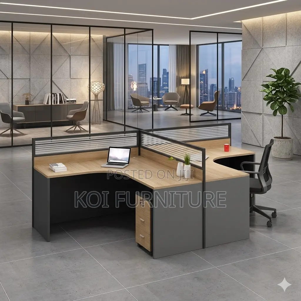 Office Workstastion; 4 Users Creative Wooden Computer Workstation Desk