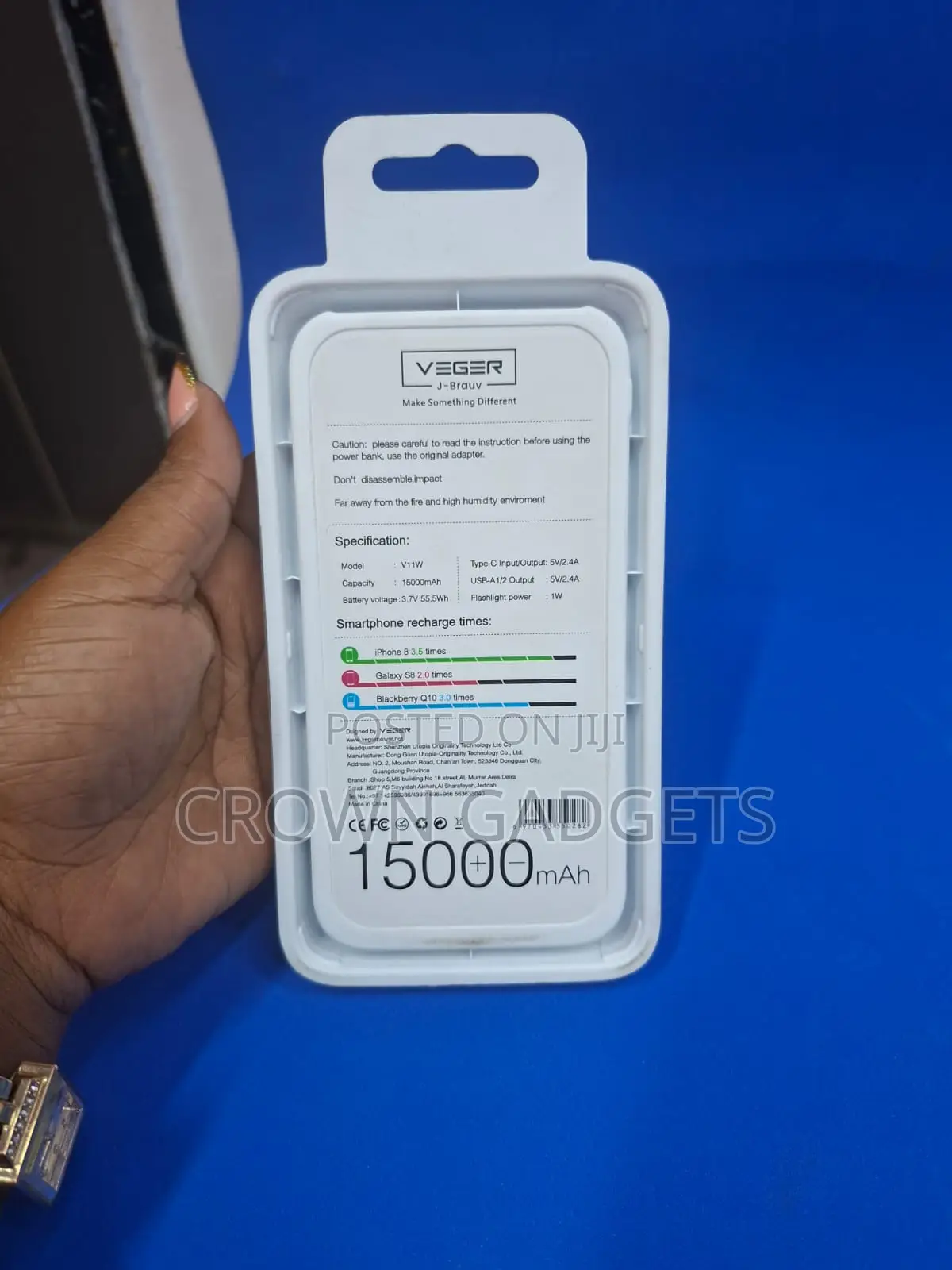 Veger V11w Fast Charge 15000mah Battery Pack Portable