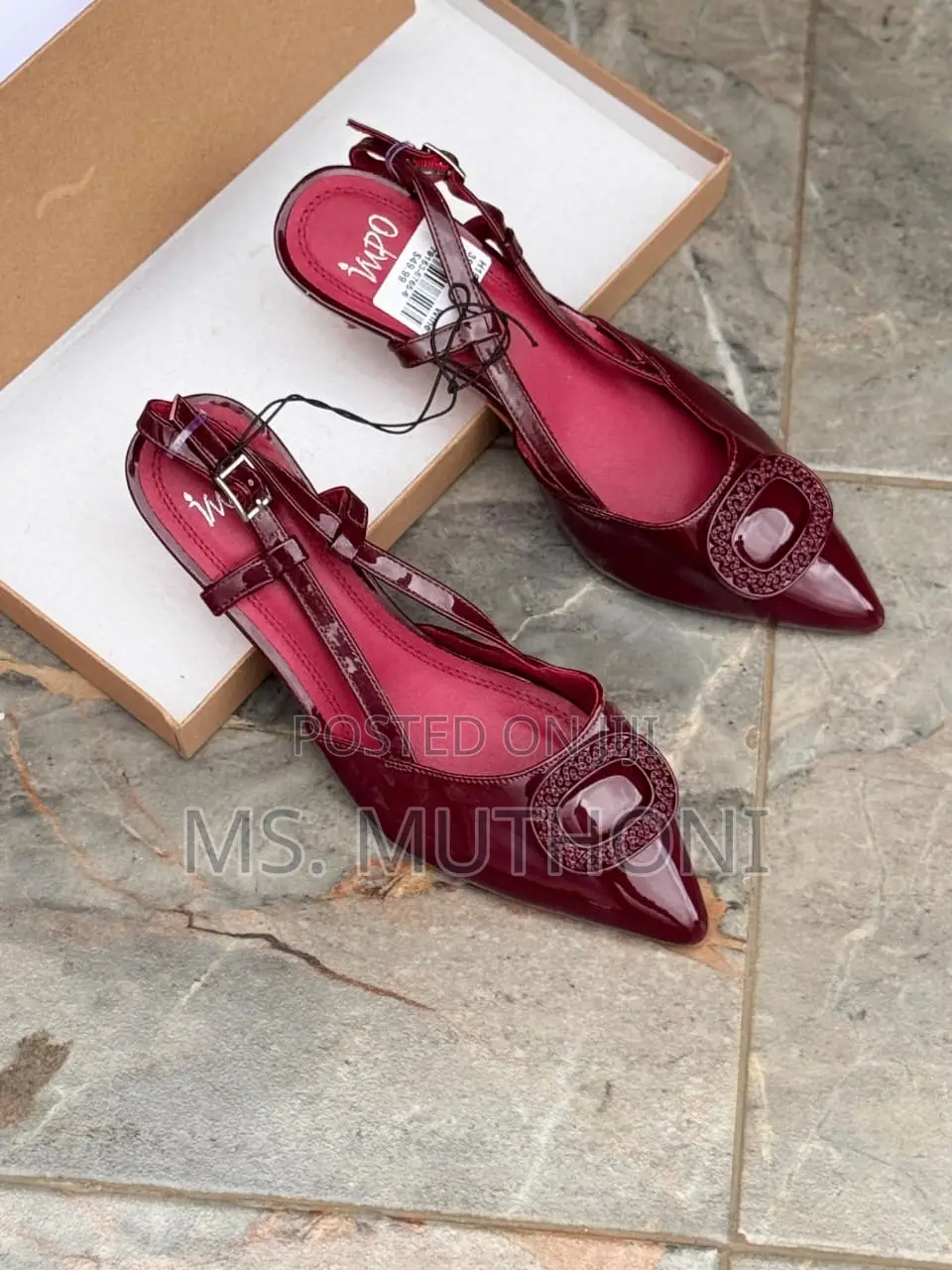 Wetlook Slingback Comfy Cute Kitten Heels Size 37-42