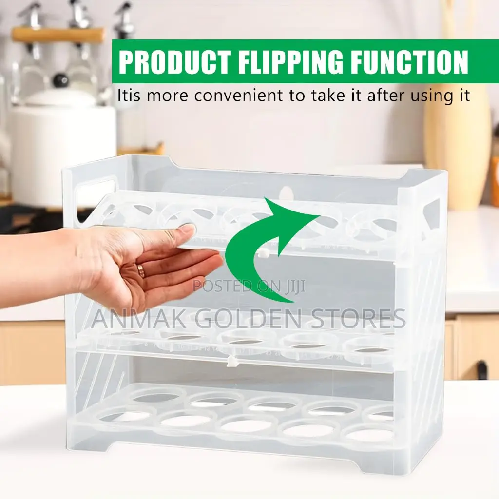 3-Tier White Plastic Egg Tray