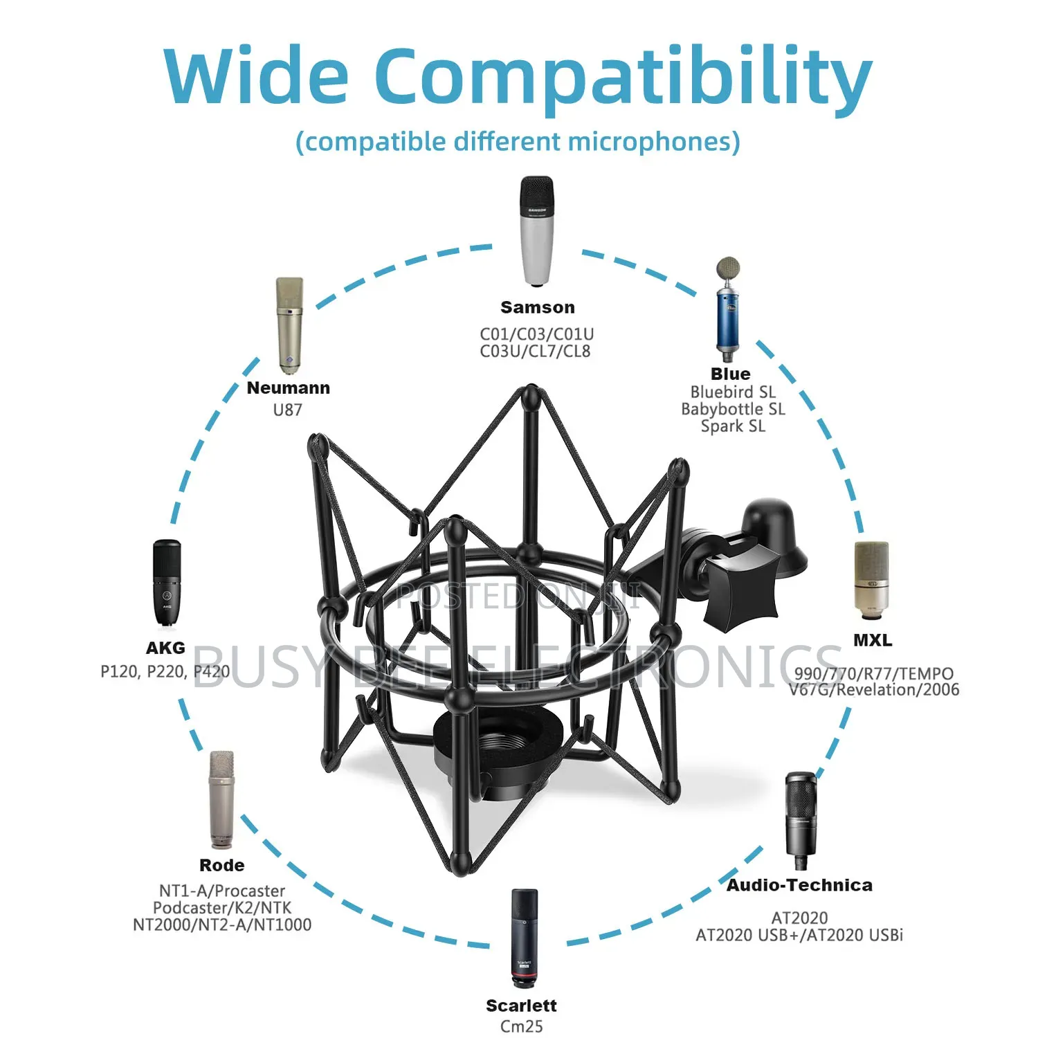 High Elastic Abs Metal Big Shock Mounts For Microphone