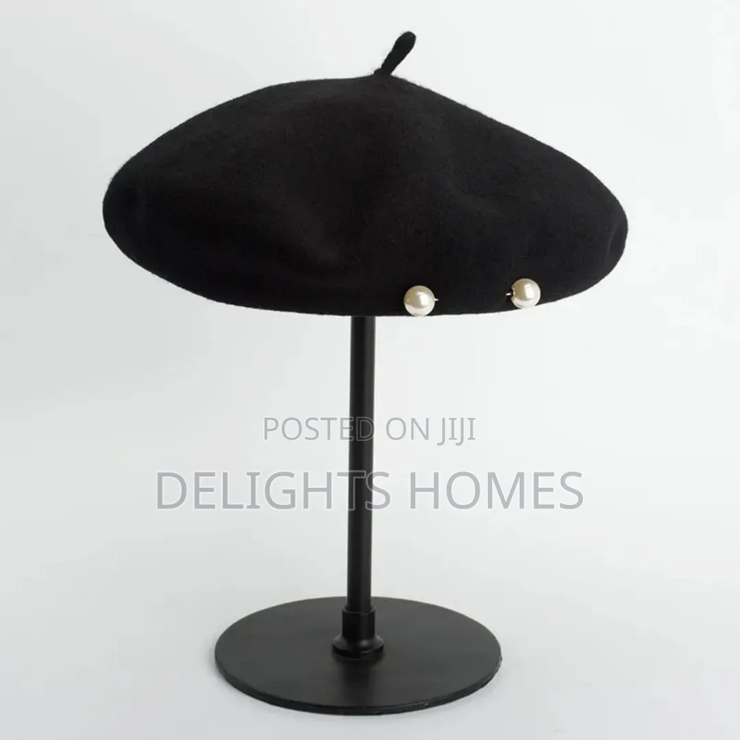 Pearl Beanie Hat Women's Autumn/Winter Wool Flannel Hat_st